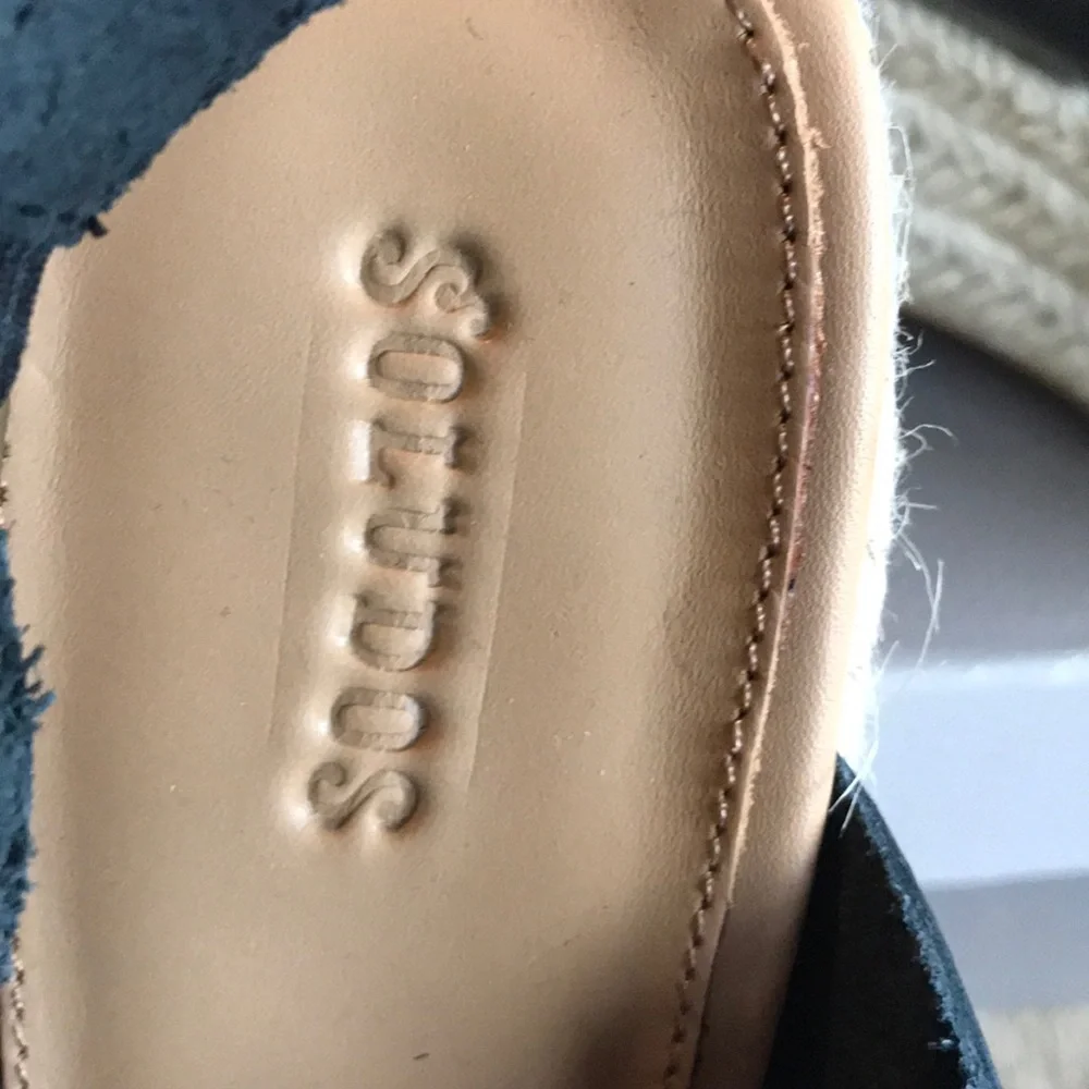 Soludos open-toe black leather platforms